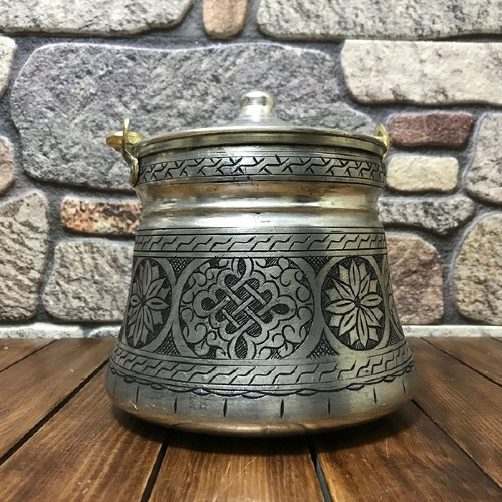 Efemir 3 Litrelik Işlemeli Eskitme Bakır Bakraç Saklama Kapları Fiyatı