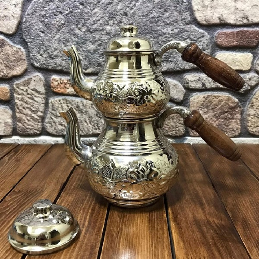 Efemir Nakışlı Bakır Çaydanlık Küçük Boy Çay / Çaydanlık Setleri Fiyatı