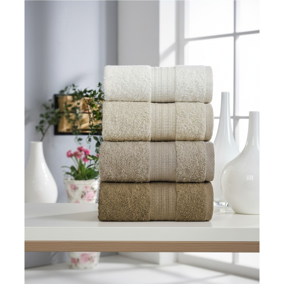Efendioğlu Türcan PURECOTTON KAHVE VE TONLARI 50*90 CM 4 LÜ ULTRA EMİCİ YUMUŞAK DOKULU EL YÜZ HAVLUSU - 50 x 90 cm El / Yüz Havlusu Fiyatı