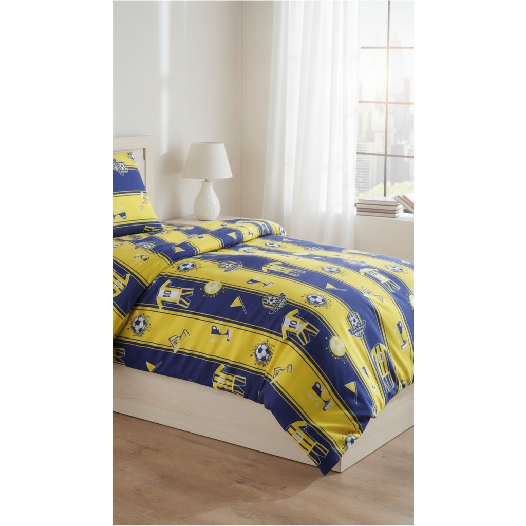 Efendioğlu Türcan Taraftar Nevresim Tek Kişilik - Mavi - 160 x 220 cm Nevresim Takımı Fiyatı