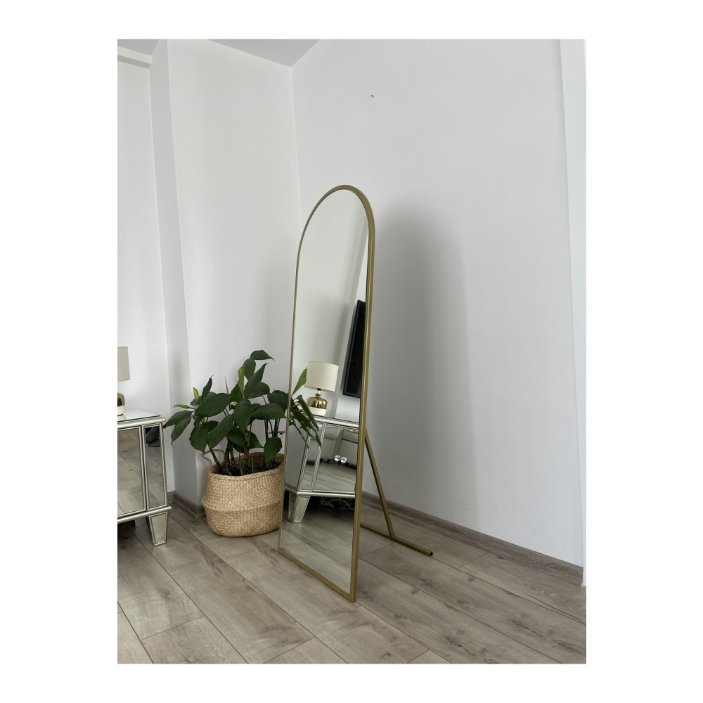 EFFE YAPI DEKOR Gold Metal Çerçeveli 140x50 Cm Oval Ayaklı Boy Aynası Ayna Fiyatı