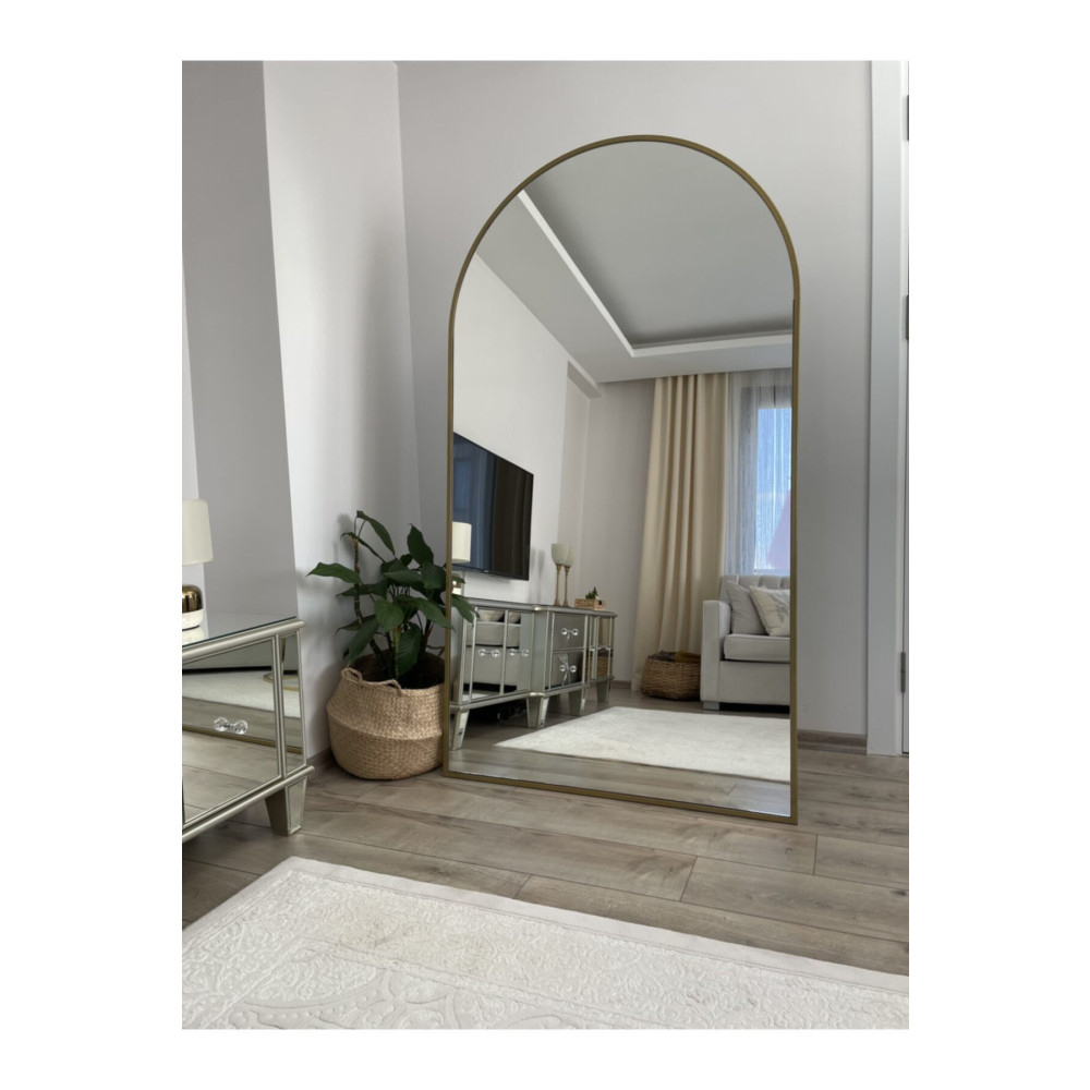 EFFE YAPI DEKOR Gold Metal Çerçeveli 180x100 Cm Oval Ayaklı Boy Aynası Ayna Fiyatı