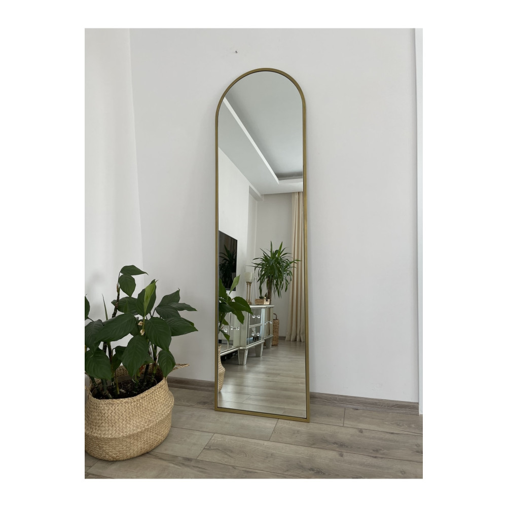 EFFE YAPI DEKOR Gold Metal Çerçeveli 180x50 Cm Oval Ayaklı Boy Aynası Ayna Fiyatı