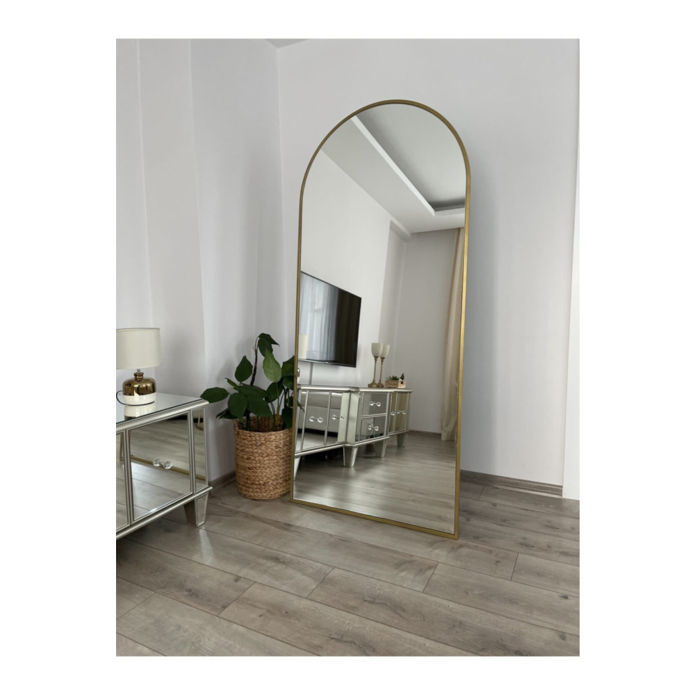 EFFE YAPI DEKOR Gold Metal Çerçeveli 180x80 Cm Oval Ayaklı Boy Aynası Ayna Fiyatı