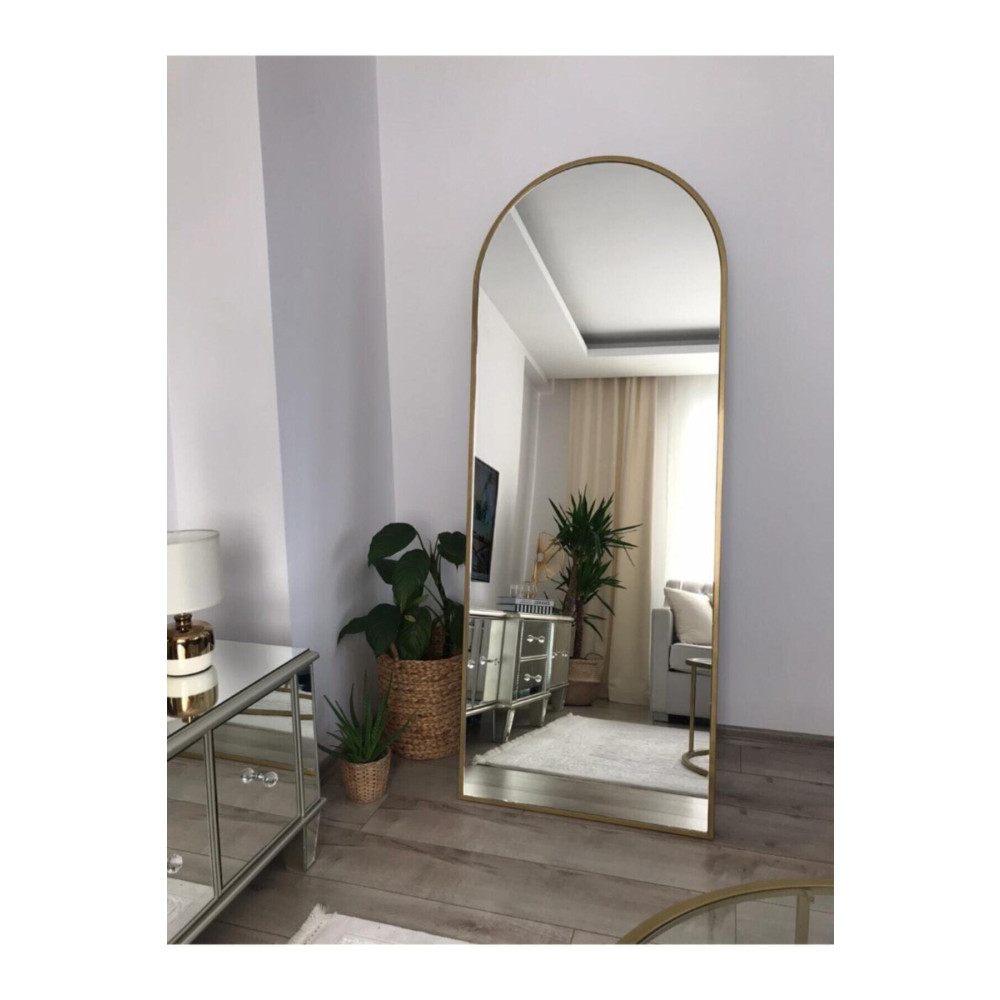 EFFE YAPI DEKOR Gold Metal Çerçeveli Oval Ayaklı Boy Aynası 180 x 70 Cm Ayna Fiyatı