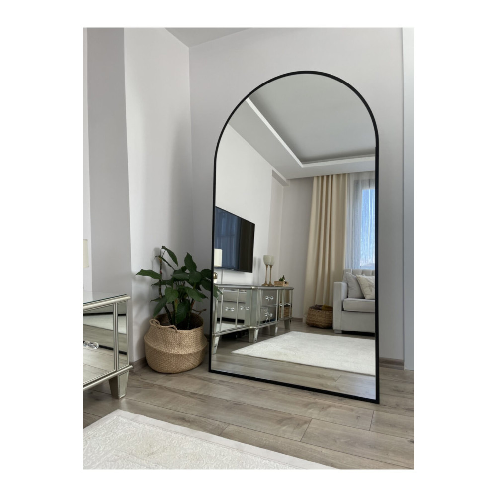 EFFE YAPI DEKOR Siyah Metal Çerçeveli 180x100 Cm Ayaklı Oval Boy Aynası Ayna Fiyatı