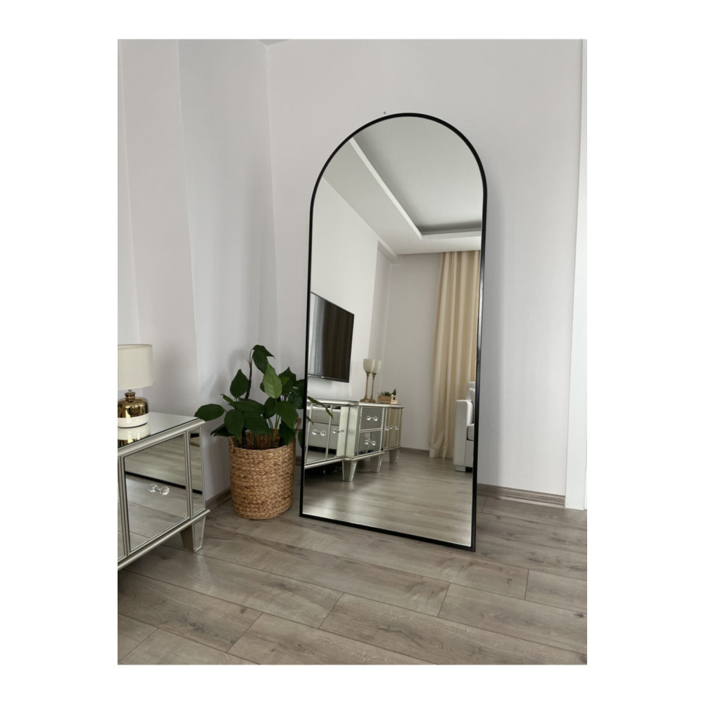 EFFE YAPI DEKOR Siyah Metal Çerçeveli 180x80 Cm Oval Ayaklı Boy Aynası Ayna Fiyatı