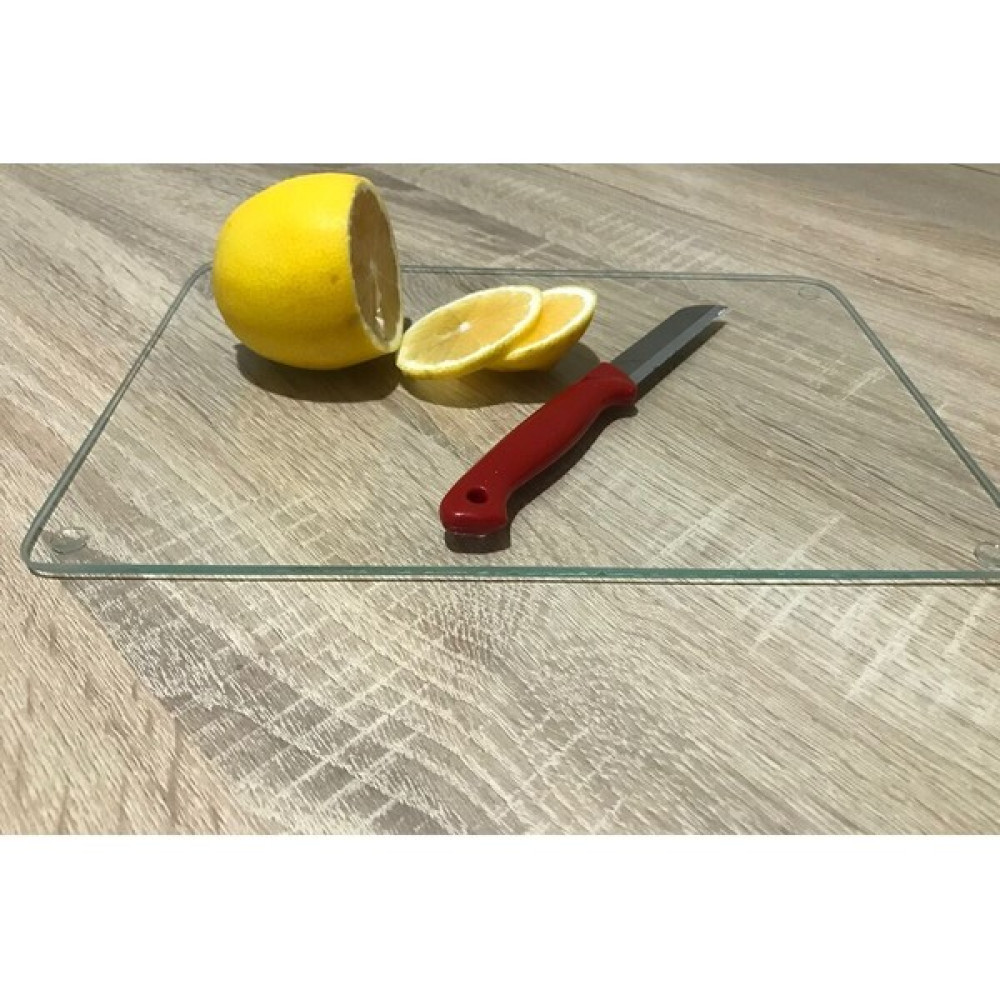 Efiraz 1 Parça Saydam | Cam Kesme Tahtası - Cam Sunumluk ve Servis Tahtası | 20 x 30 cm Cam Gri Kesme Tahtaları / Kesim Tablaları Fiyatı