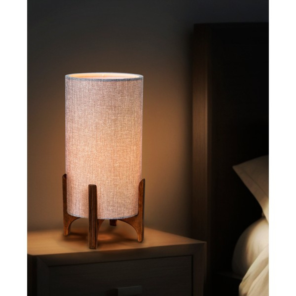 EFLIGHTDESIGN Ahşap Abajur Gri Modern Şık Yatak Odası Salon Masa Lambası Abajur Fiyatı