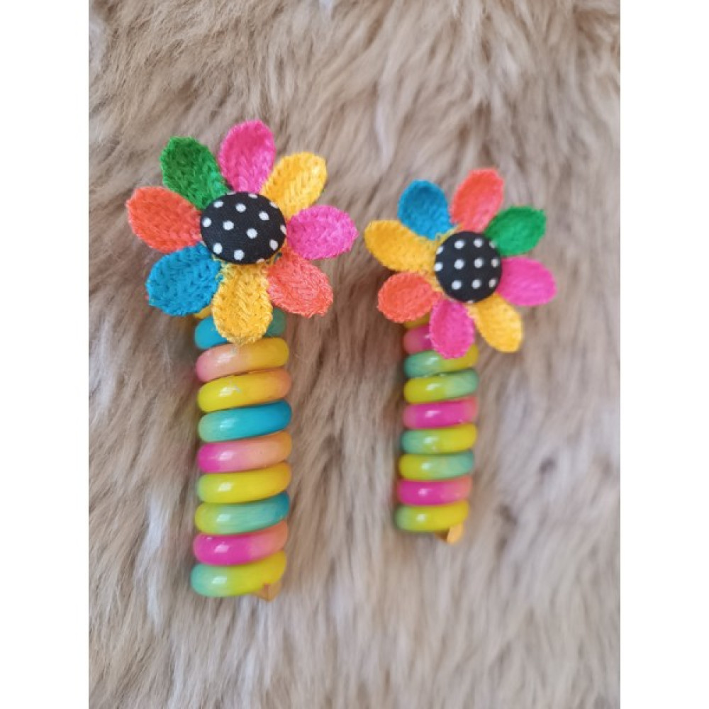 Efna Store Burgu Yaylı Puantiyeli Papatya Model Gökkuşağı Renk Makarna Toka(2 Adet) Toka, Taç & Saç Bandı Fiyatı