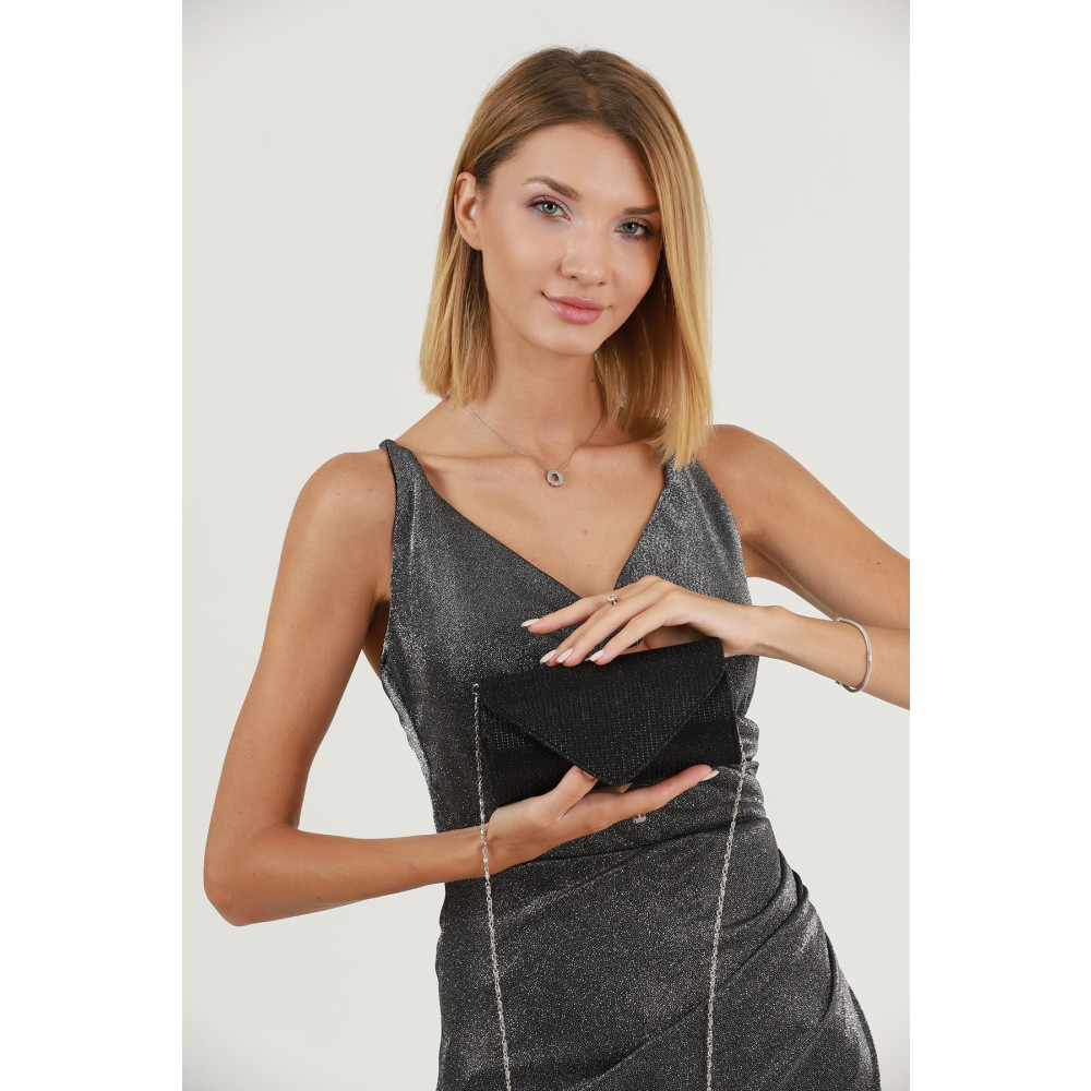 efnanstore Siyah Çizgili Çupra Abiye Çanta Abiye Çanta Fiyatı