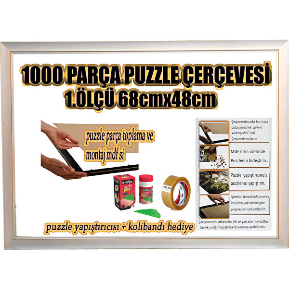 Efor Çerçeve 1000 Parça Eskitme Beyaz Puzzle Çerçevesi ( 68 cm x 48 cm ) Puzzle & Aksesuarları Fiyatı