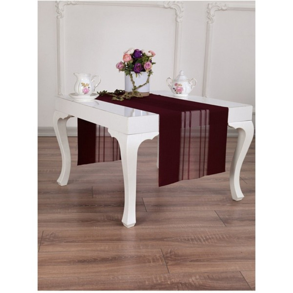 Efor Perde Bordo runner Amerikan Servis Masa Örtüsü 40 x 140 cm - Bordo Masa Örtüsü Fiyatı
