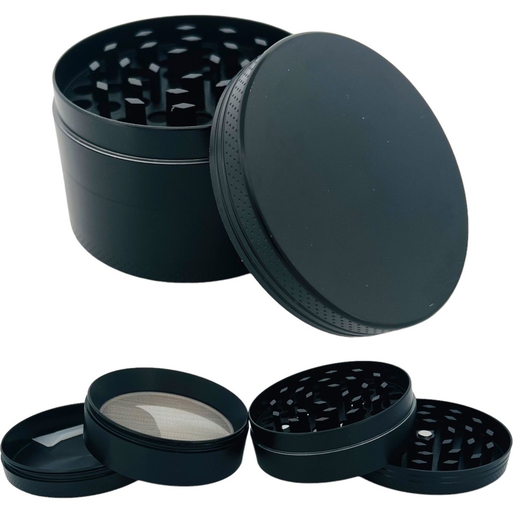 Efotech 63MM-SIYAH Grınder 4 Kat Herbal Baharat Öğütücü Parçalayıcı Paslanmaz Çelik Mıknatıslı Gırgır - Siyah Tuz, Şeker, Baharat Fiyatı