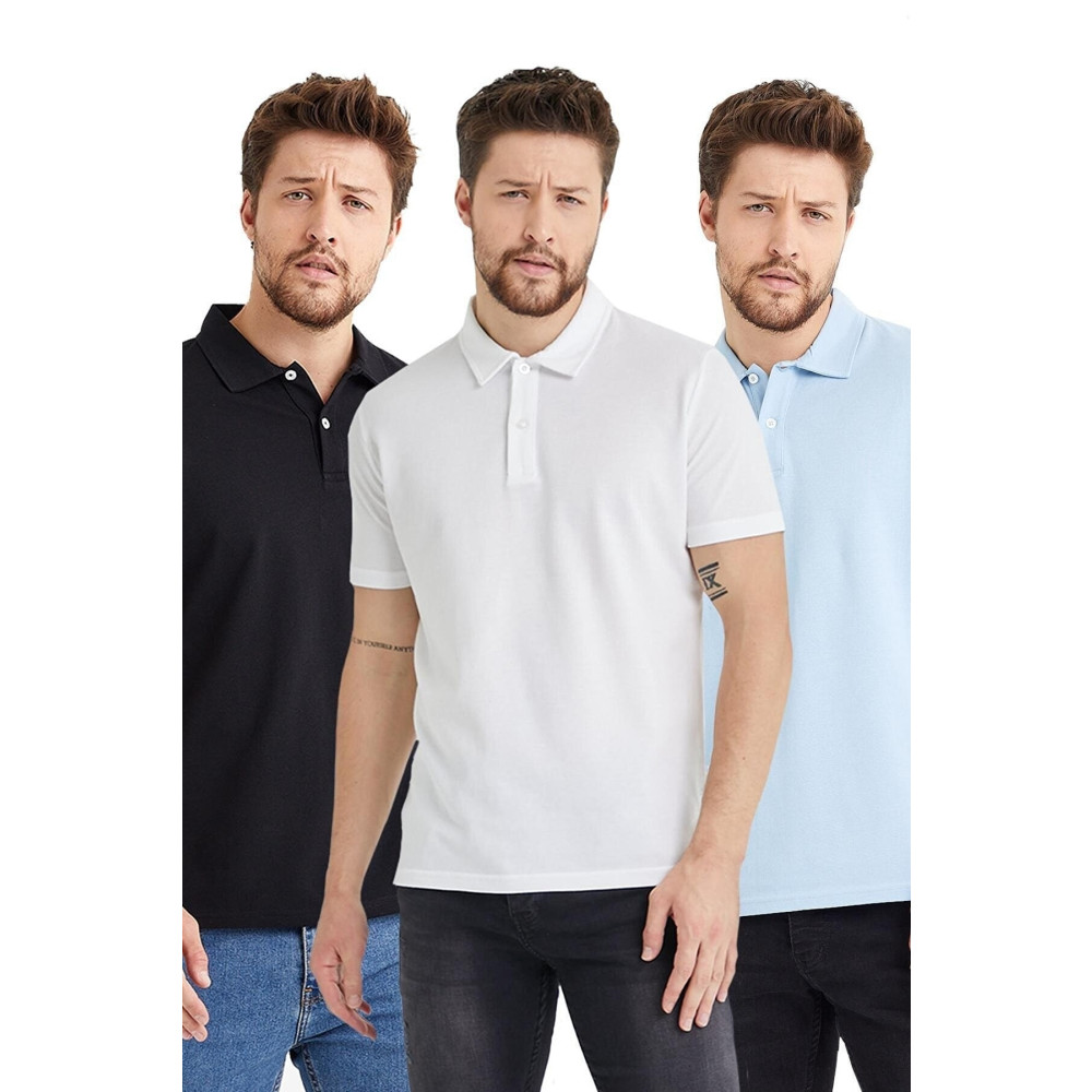 efraim giyim Erkek Basic 3lü Polo Yaka T-shirt S Beden Bayan T-shirt Fiyatı