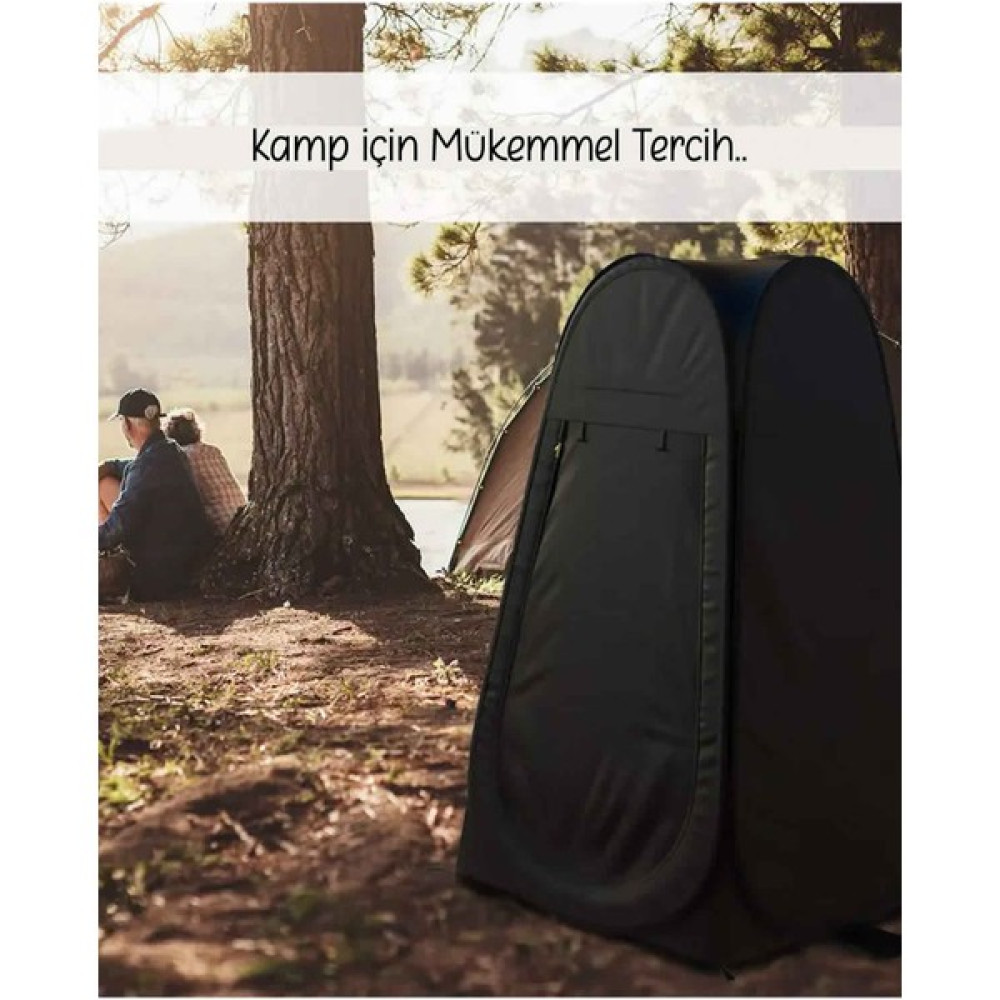 Efsane Kamp - Büyük Duş Wc Soyunma Çadırı - Otomatik - 150X150X190CM - Siyah Çadır Fiyatı