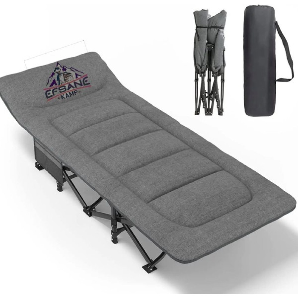 Efsane Kamp - Konfor Ultralight Kampet Portatif Kamp Yatağı Gri - 190X68X35CM Kamp Malzemeleri Fiyatı
