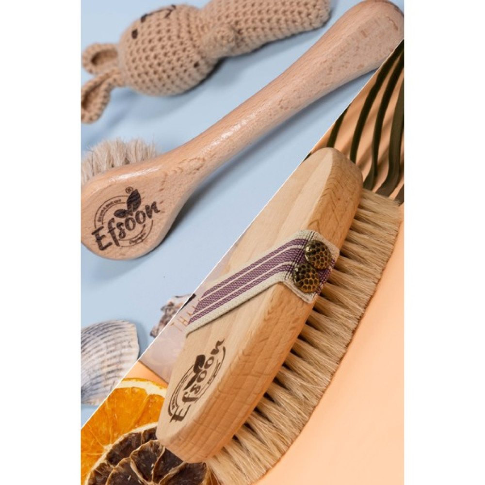 Efsoon Organics Anne Bebek Seti - At Kılı Vücut Fırçası & At Kılı Bebek Saç Fırçası - İsim Yazılabilir - At Kılı Vücut Fırçası & Bebek Saç Fırçası Bebek Saç Fırça-Tarak Fiyatı