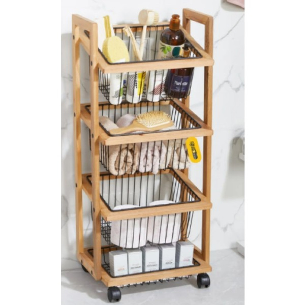 Efsoon Organics Katlı Tekerlekli Ahşap Tel Sebzelik Düzenleyici Organizer Saklama Kapları Fiyatı