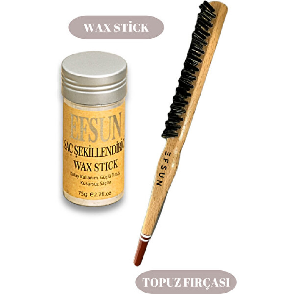 Efsun Wax Stick ve Profesyonel Topuz Fırçası Saç Şekillendirici Krem Fiyatı