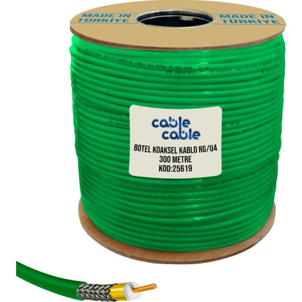 EGB Anten Kablosu Rg6/u4 1.02MM 80TEL Gold 300MT Yeşil Oto Boyaları Fiyatı