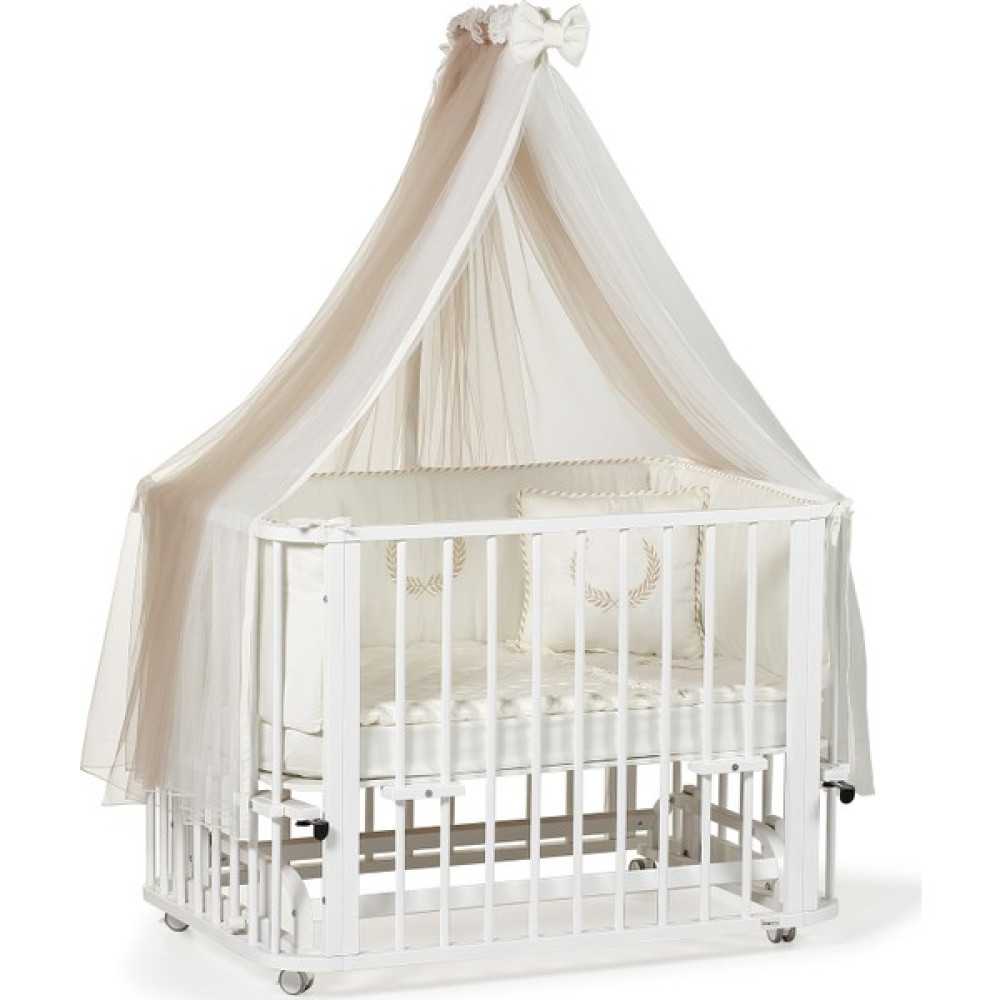 Ege Baby Beyaz Ahşap 4in1 Beşik Takım (BL) Fonksiyonel-Anneyanı, Karyola, Oyunparkı, Montessori 70x110 Beşik Fiyatı