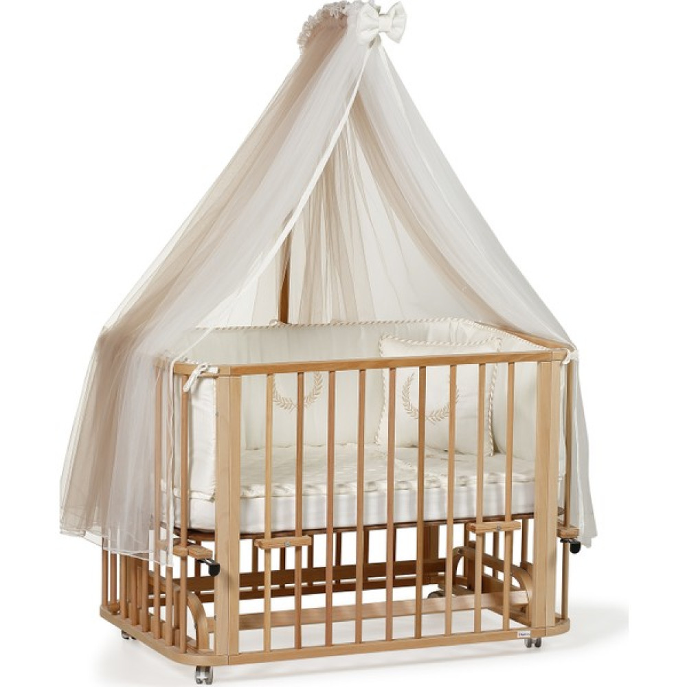 Ege Baby Vernikli Ahşap 4 in 1 Beşik Takım (BL) Fonksiyonel-Anneyanı, Karyola, Oyunparkı, Montessori 70x110 Beşik Fiyatı
