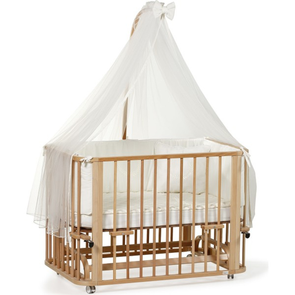 Ege Baby Vernikli Ahşap 4 in 1 Beşik Takım (KL) Fonksiyonel-Anneyanı, Karyola, Oyunparkı, Montessori 70x110 Beşik Fiyatı