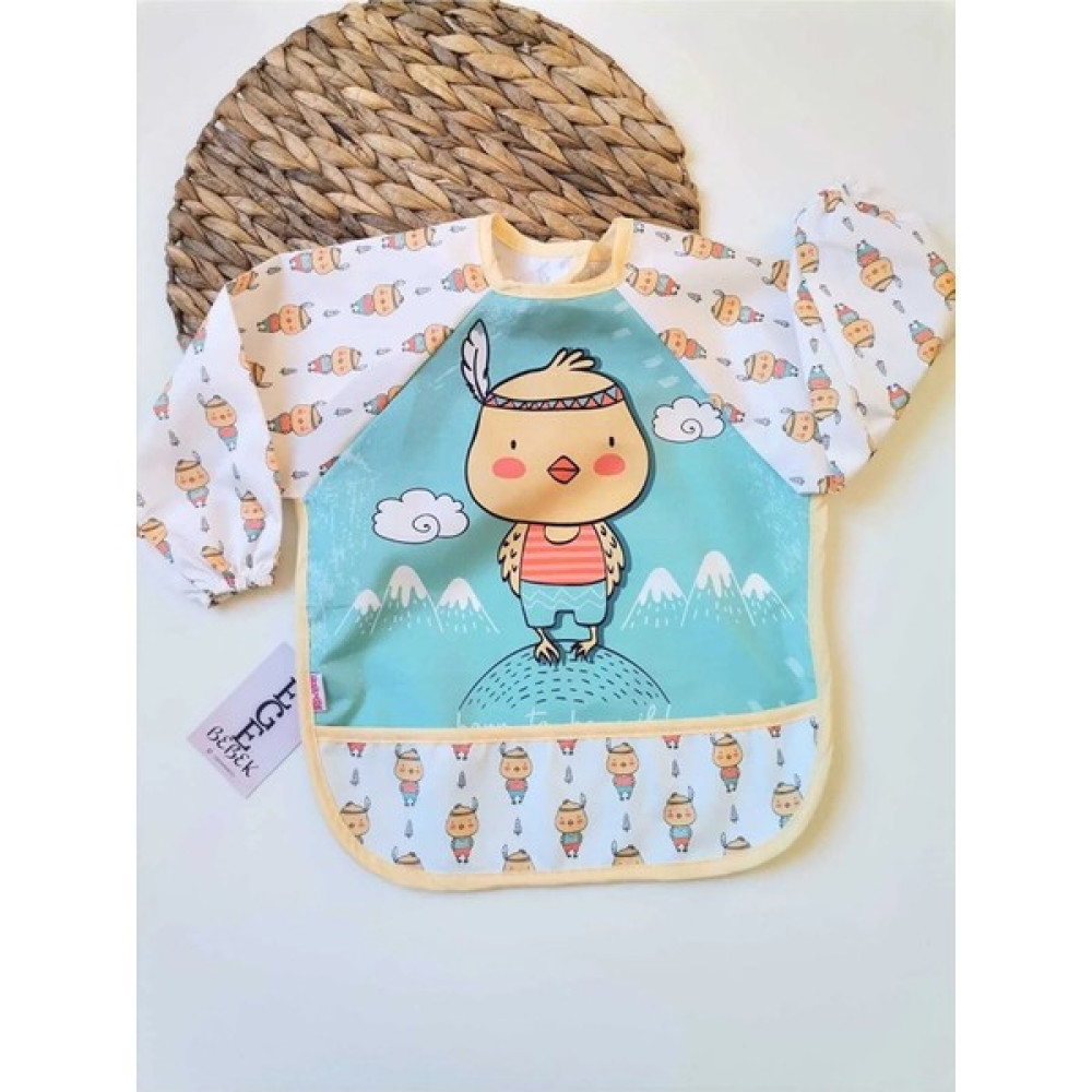 Ege Bebek Civciv Baskılı Unisex Bebek Uzun Kollu Sıvı Geçirmez Mama Önlüğü - 0 - 2 Yaş - Sarı Mama Önlüğü Fiyatı