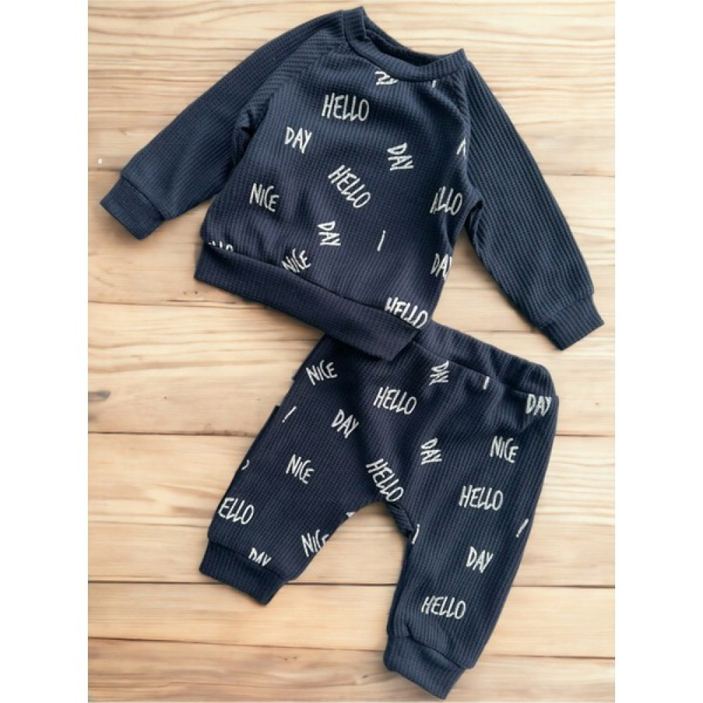 Ege Bebek Erkek Bebek Mevsimlik Uzun Kollu Bisiklet Yaka Bebek Takımı Waffle Kumaş Mevsimlik Unisex Bebek Giysi Takım Fiyatı