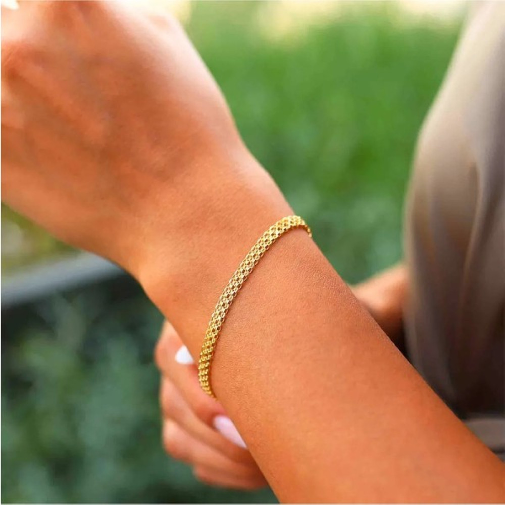 Ege Gold 14 Ayar Bismark Bileklik Doch Zincir - 4mm - 19 CM Saat ve Bileklik Aksesuarı Fiyatı