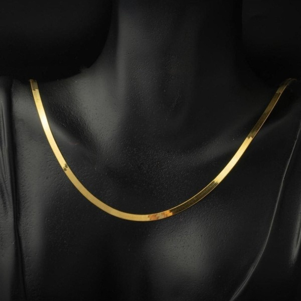 Ege Gold 22 Ayar Italyan Ezme Zincir Kolye Yassı Kolye - 3mm - Sarı - 45 cm Altın Kolye Fiyatı