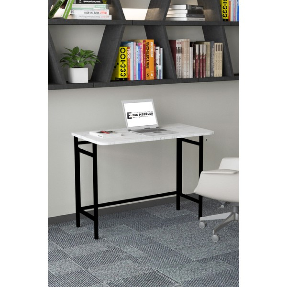 Ege Modüler Katlanabilir Çalışma Masası Katlanır Masa - 50x80 - Beyaz Mermer Çalışma Masası Fiyatı