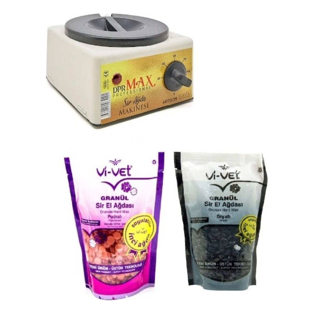 Ege Sir Dpr Max Ağda Makinesi + Vi-Vet Pudralı Granül İnci Ağda 250 gr + Siyah Granül İnci Ağda 250 gr Oto Boyaları Fiyatı
