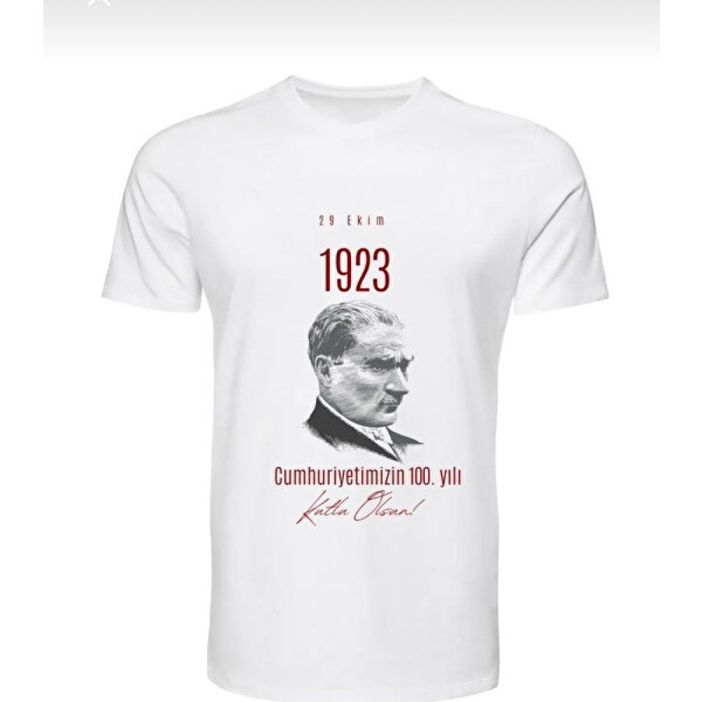 Ege Wear Outlet ATATÜRK100.YIL Baskılı T-Shirt %100 Pamuk Bayan T-shirt Fiyatı