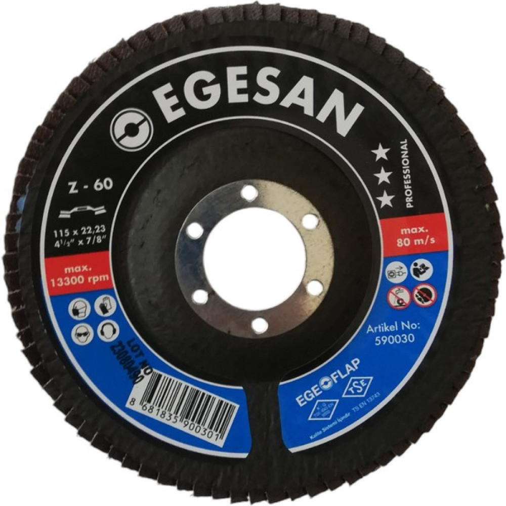 Egeli Flap Dısk Zımpara 115MM Z-60KUM - 60 Kum Oto Boyaları Fiyatı