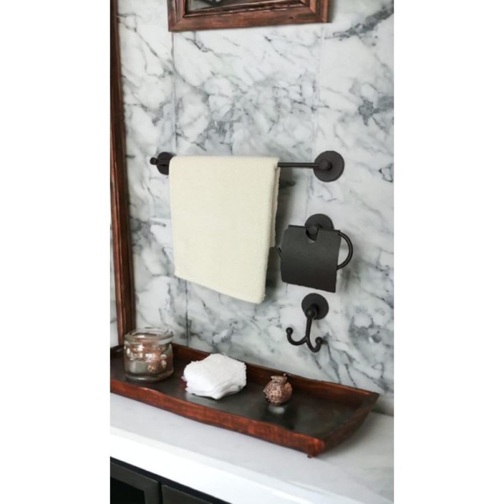 Egem Home Banyo Seti, Siyah, Düz Havluluk, Kapaklı Tuvalet Kağıtlığı, Bornozluk (MAT SİYAH) Havluluk Fiyatı