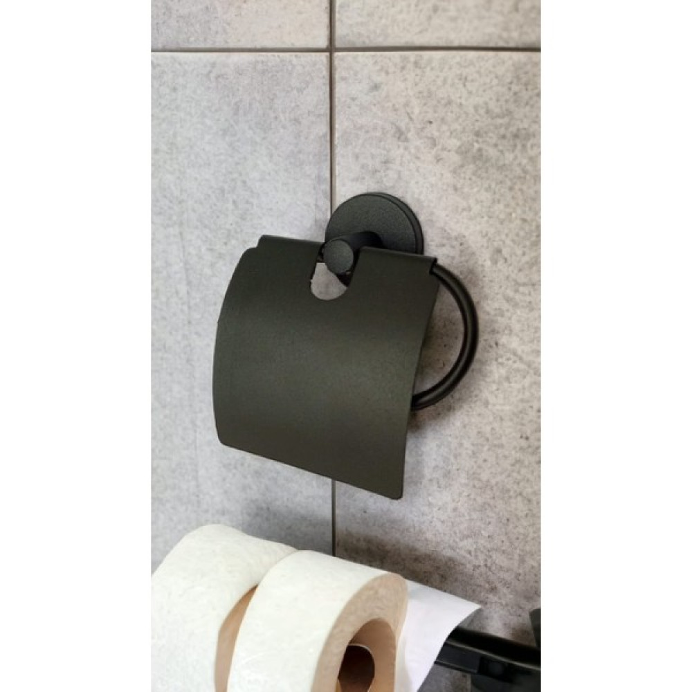 Egem Home Geniş Kapaklı Mat Siyah Tuvalet Kağıtlığı Tuvalet Kağıtlığı Fiyatı
