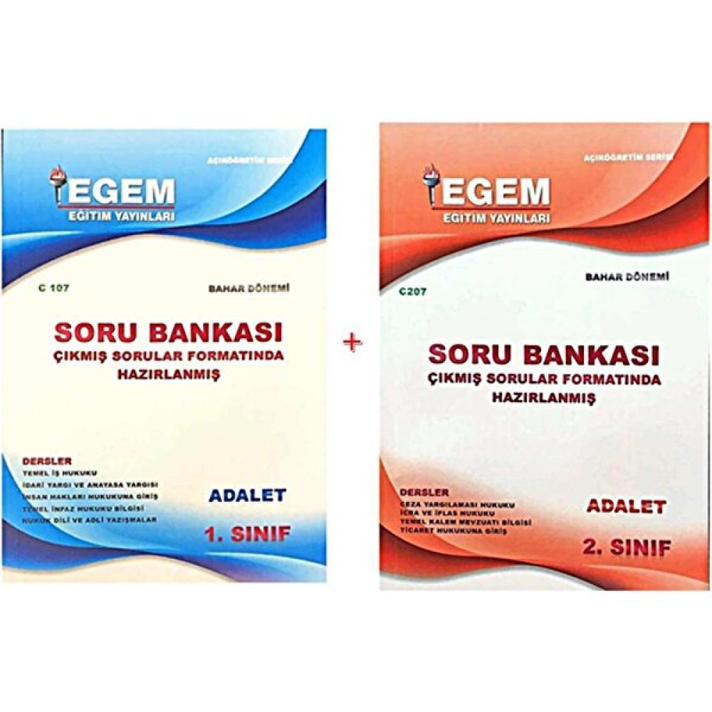 Egem Yayınları AÖF Adalet 1. ve 2 Sınıf 2 ve 4 Yarıyıl Bahar Dönemi Çıkmışlar Formatlı Soru Açıköğretim Kitapları ve Setleri Fiyatı