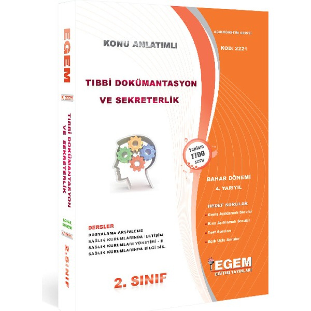 Egem Yayınları Aöf Tıbbı Dökümantasyon ve Sekreterlikkonu Anlatımlı Soru Bankası (4.yarıyı) Tüm Dersler Fiyatı