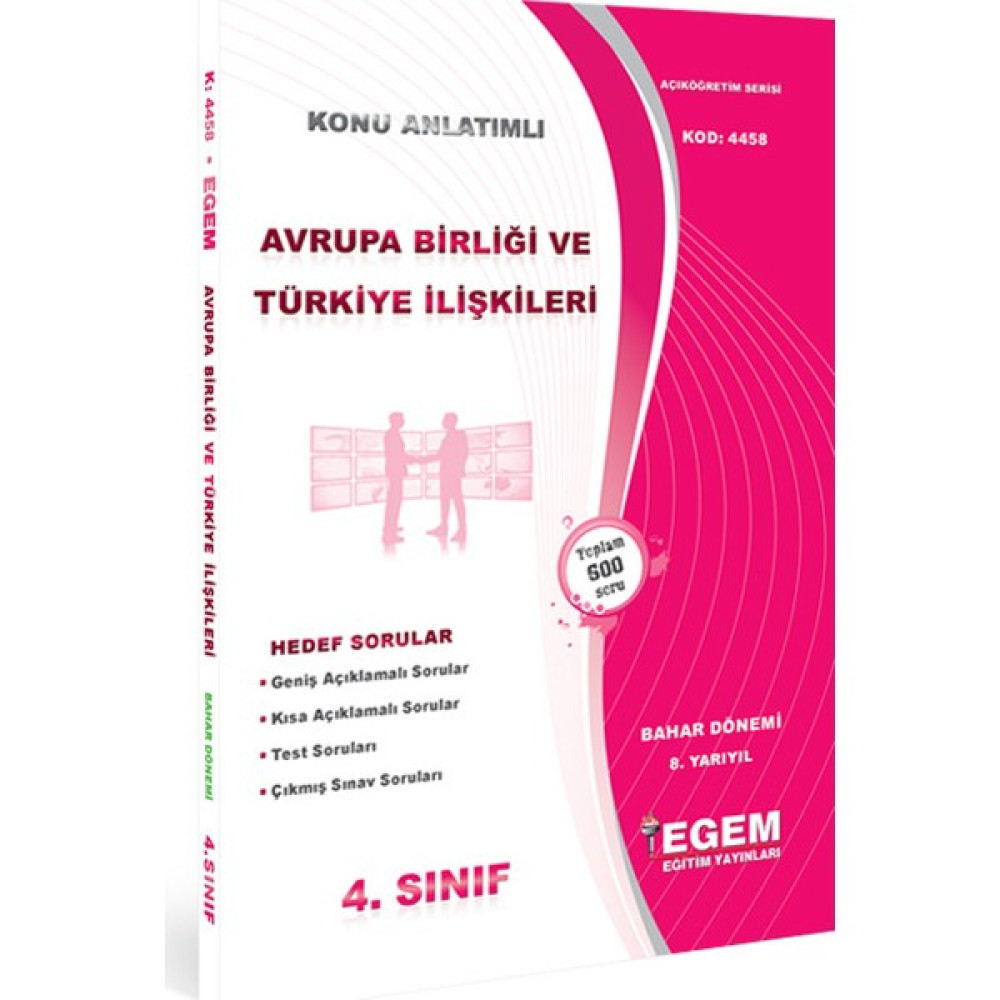 Egem Yayınları Avrupa Birliği ve Türkiye Ilişkileri Konu Anlatımlı Soru Bankası - Bahar Dönemi (8. Yarıyıl) Açıköğretim Kitapları ve Setleri Fiyatı