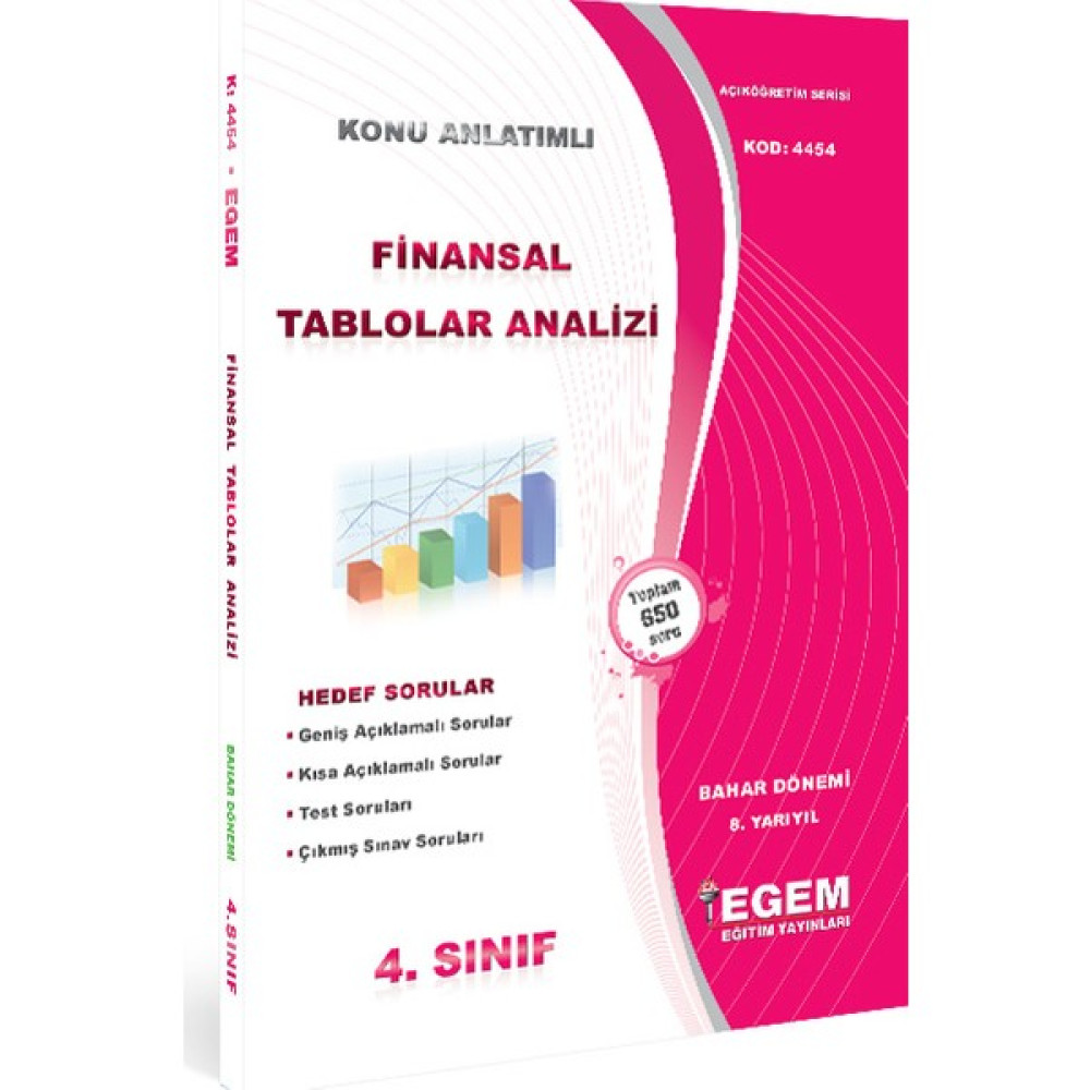 Egem Yayınları Finansal Tablolar Analizi Konu Anlatımlı Soru Bankası-Bahar Dönemi (8. Yarıyıl) Açıköğretim Kitapları ve Setleri Fiyatı