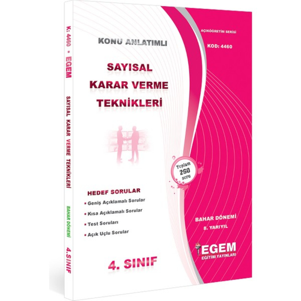 Egem Yayınları Sayısal Karar Verme Teknikleri Konu Anlatımlı Soru Bankası- Bahar Dönemi(8. Yarıyıl) Açıköğretim Kitapları ve Setleri Fiyatı