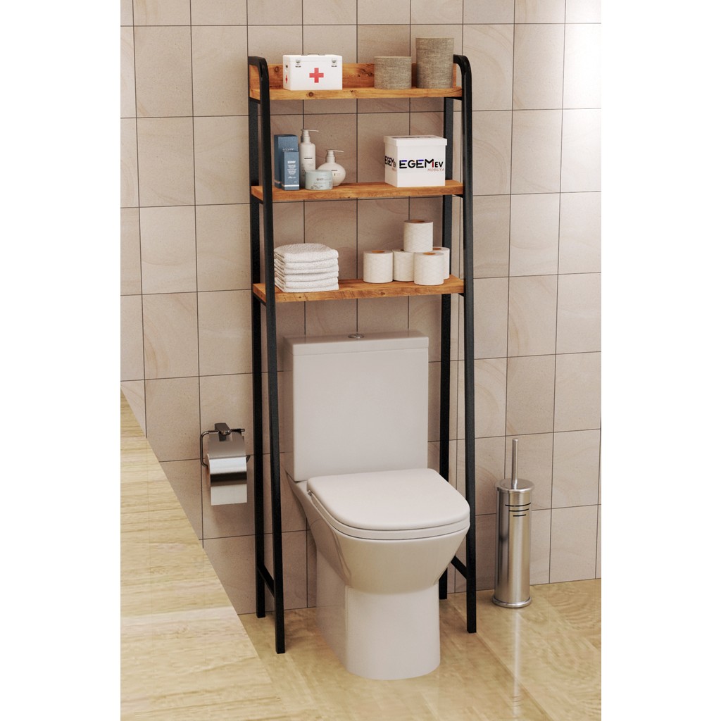 Egemev Wc Arkası Klozet Rafı Klozet Üstü Raf ve Organizatör Havluluk Banyo Düzenliyici - Çam El / Yüz Havlusu Fiyatı