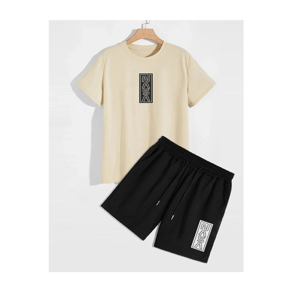 EgeModa Nasa Baskılı Oversize Unisex T-shirt Ve Şort Kombini 2 Ürün M Beden Bayan T-shirt Fiyatı