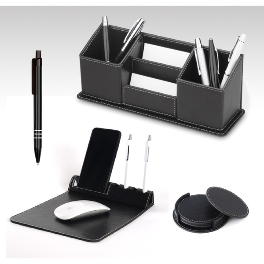 Egesta Ofis Seti - Kurumsal Hediyelik - Kalemlik -Telefon Standlı Mousepad - Metal Kalem - 4'lü Bardak Altlığı Ofis Seti Fiyatı