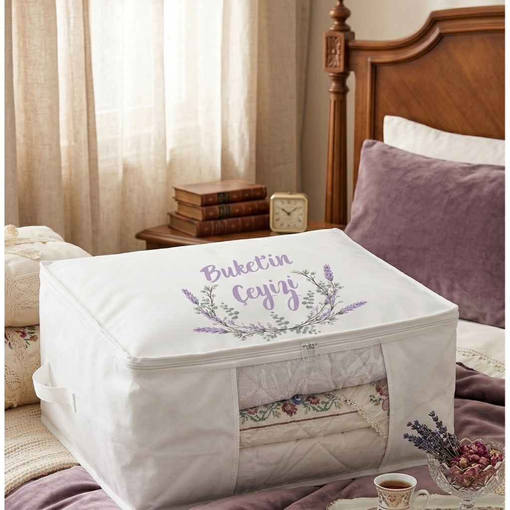 Egg Baby Gelin Ismi Yazılı Büyük Boy Çeyiz Hurcu Isme Özel Çeyizlik Bohça Hurcu Pencereli 70*50*25 cm - Beyaz - Mor - 50 x 25 cm SSD / Solid State Drive Fiyatı
