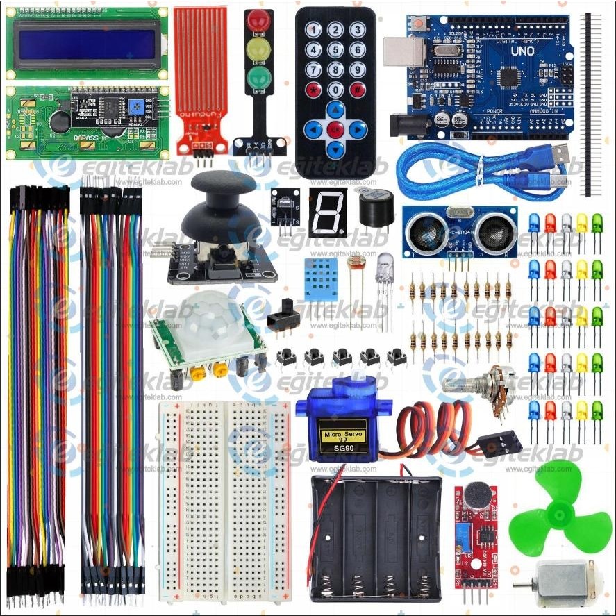Eğiteklab Arduino Süper Başlangıç Eğitim Seti Eğlenceli Tasarım ve Zeka Geliştirici Materyal Hobi Elektroniği Fiyatı