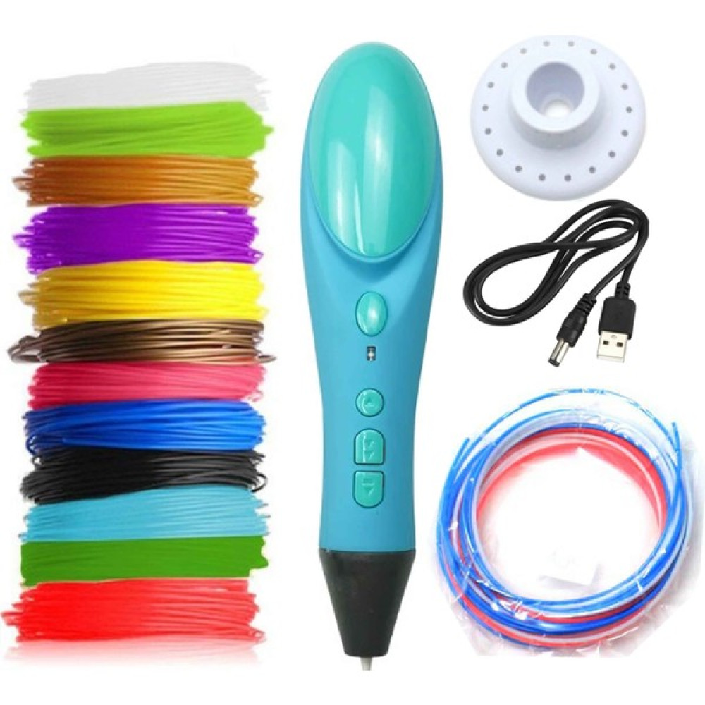 Eğiteklab New Mavi Renk 3D Pen Kalem Yazıcı ve 150 Metre Pla Filament (25 Renk x 6 Metre) Oyun & Hobi Fiyatı