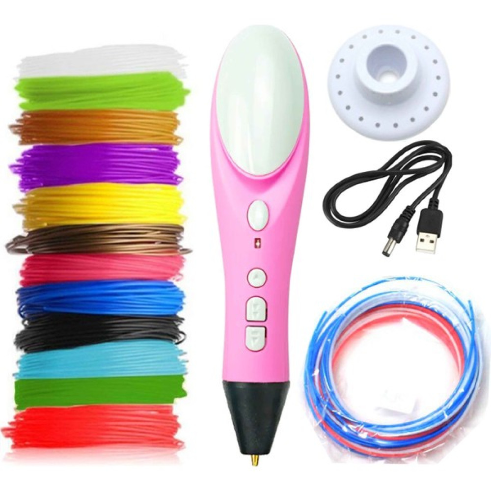Eğiteklab New Pembe Renk 3D Pen Kalem Yazıcı ve 25 Metre Pla Filament (25 Renk x 1 Metre) Oyun & Hobi Fiyatı